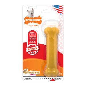 Nylabone Original Bone Power Chew Toy for Dogs, Durable & Tough Dog Toys for Aggressive Chewers, Peanut Butter Flavor