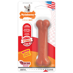 Nylabone Power Chew Classic Bone Chew Toy for Dogs, Durable Dog Toys for Aggressive Chewers, Bacon Flavor