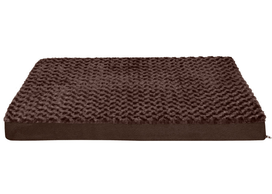 Furhaven Orthopedic Dog Bed for Large Dogs w/ Removable Washable Cover, For Dogs Up to 95 lbs - Ultra Plush Faux Fur & Suede Mattress - Chocolate