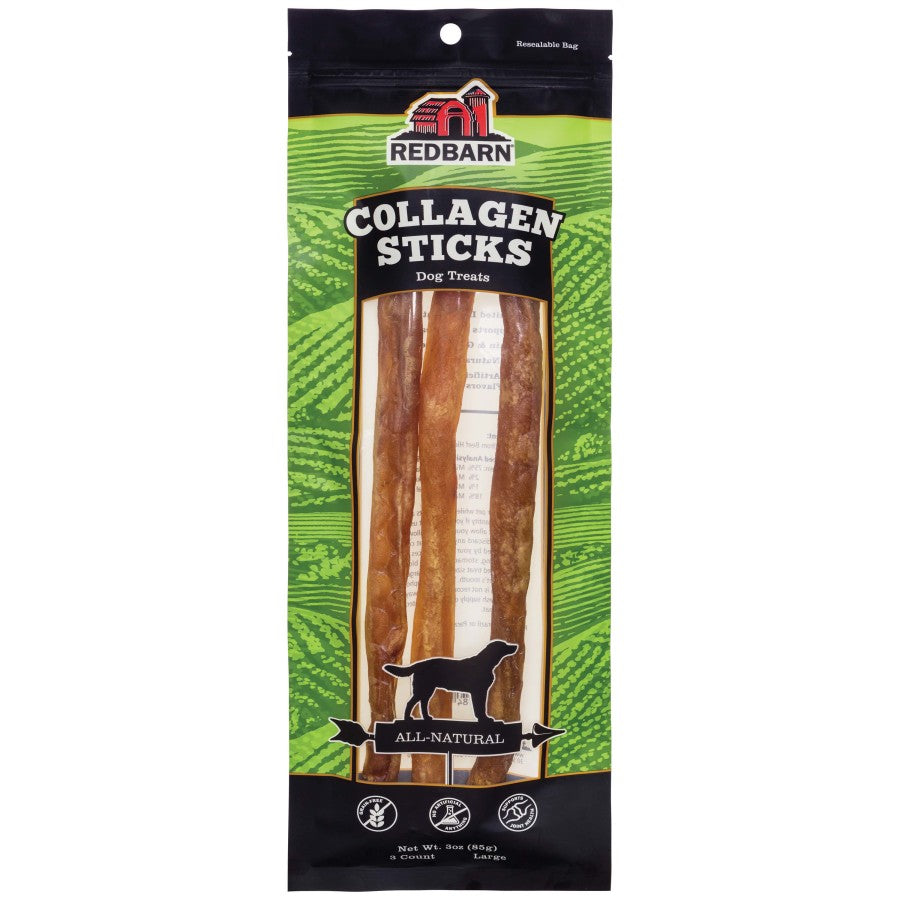 Redbarn Beef Collagen Sticks for Dogs, Long Lasting Collagen Chews for Dogs. Bully Sticks Alternative High Protein Dental Treats w/ Natural Collagen for Dogs Supports Joint, Skin & Coat Health