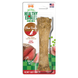 Nylabone Healthy Edibles Natural Dog Chews Long Lasting Roast Beef Flavor Treats for Dogs
