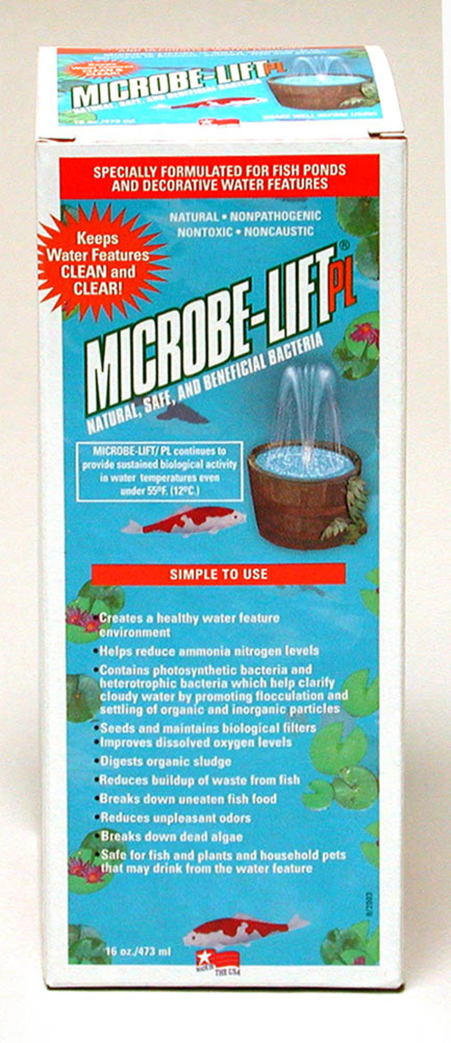 MICROBE-LIFT 10PLP PL Pond Bacteria and Outdoor Water Garden Cleaner, Safe for Live Koi Fish, Plant Life, and Decor
