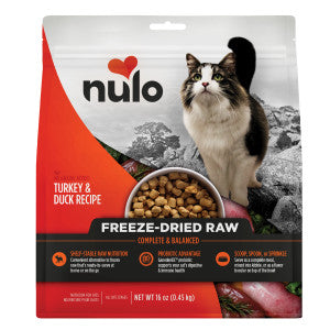 Nulo Freestyle Freeze-Dried Raw, Ultra-Rich Grain-Free Dry Cat Food for All Breeds and Life Stages with BC30 Probiotic for Digestive and Immune Health, Turkey & Duck