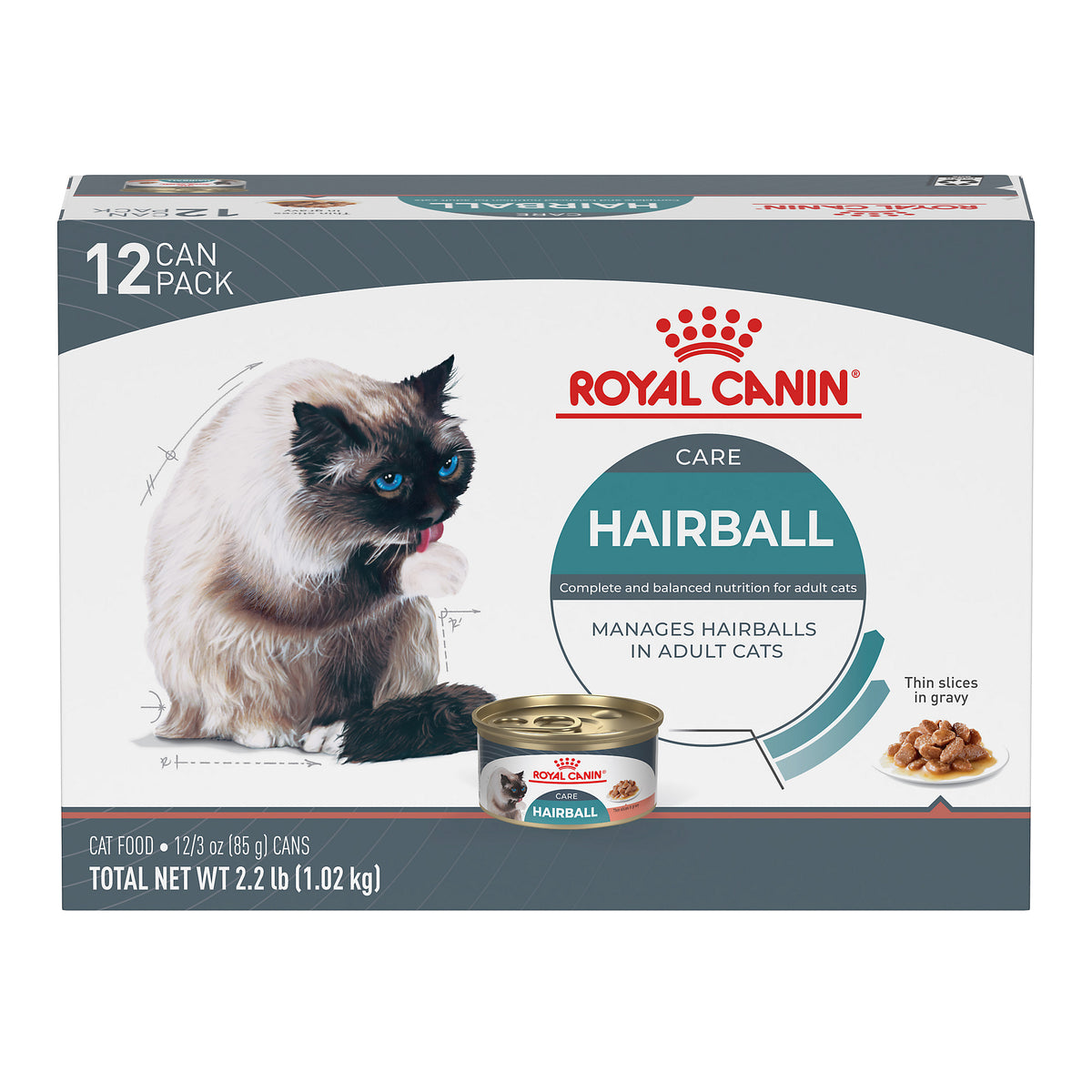 Royal Canin® Feline Care Nutrition™ Hairball Care Thin Slices In Gravy Canned Cat Food, 3 oz, 12-Pack