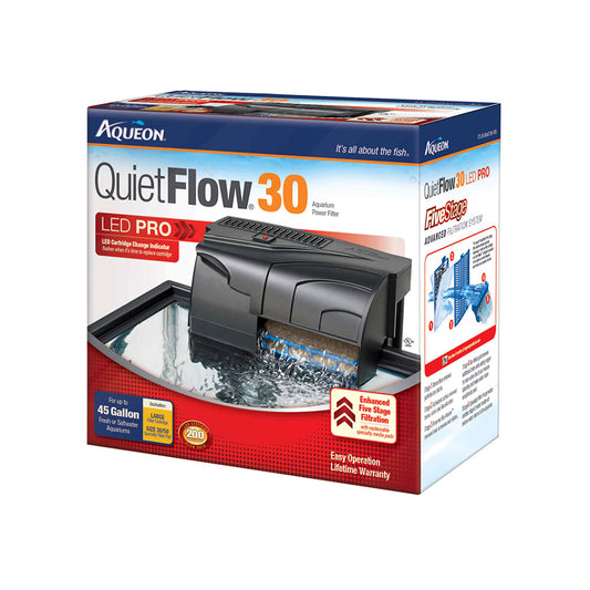 Aqueon® Quietflow LED Pro Aquarium Power Filter Size 30