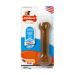 Nylabone® Teething Puppy Chews™ Puppy Chews Chicken Flavor Bone Chews Dog Toys Regular Up to 25 Lbs