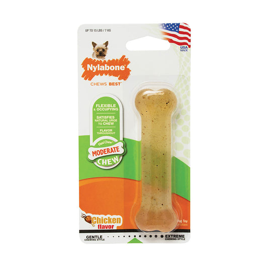 Nylabone® Flexi Chews® Moderate Chews Chicken Flavor Flexible Chews Dog Toys Petite Up to 15 Lbs