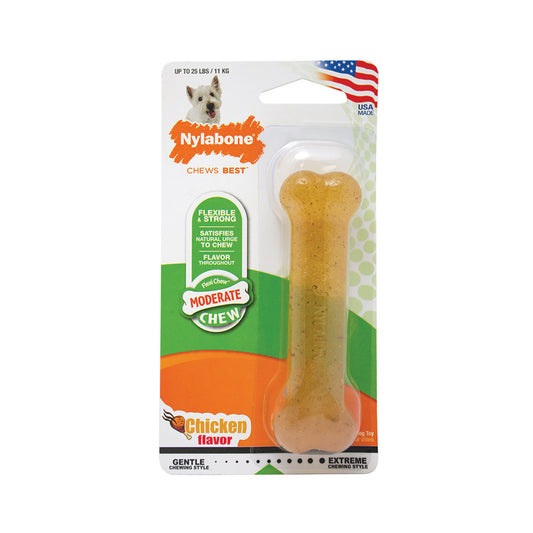 Nylabone® Flexi Chews® Moderate Chews Chicken Flavor Flexible Chews Dog Toys Regular Up to 25 Lbs