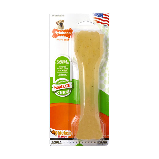 Nylabone® Flexi Chews® Moderate Chews Chicken Flavor Flexible Chews Dog Toys Souper 50+ Lbs