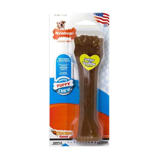 Nylabone® Teething Puppy Chews™ Puppy Chews Chicken Flavor Bone Chews Dog Toys Souper 50+ Lbs