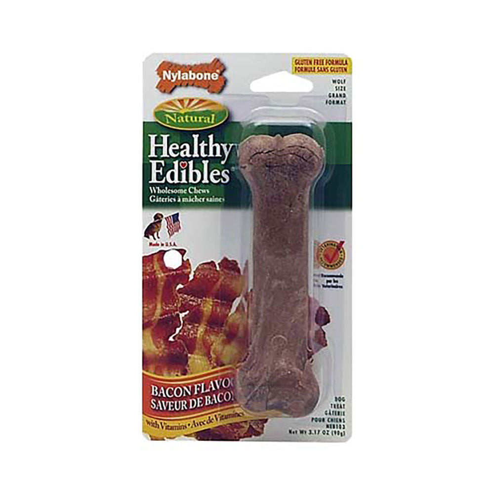 Nylabone® Healthy Edibles® Bacon Flavor Long Lasting Chews Dog Treats Wolf Up to 35 Lbs X 1 Count