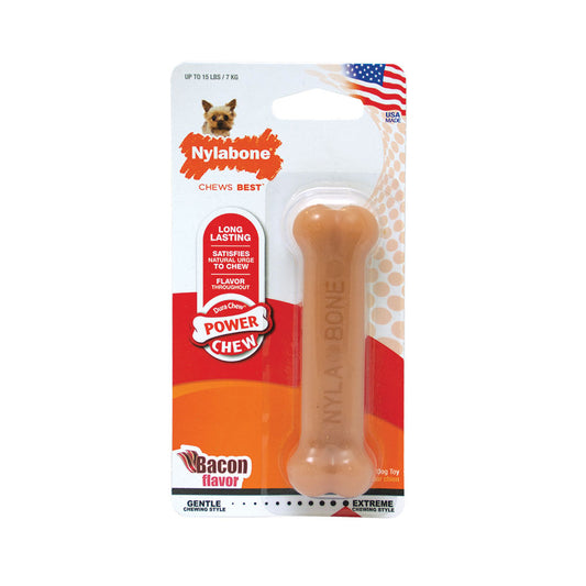 Nylabone® Dura Chews® Power Chews Bacon Flavor Long Lasting Chews Dog Toys Petite Up to 15 Lbs