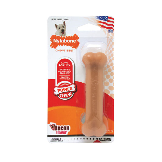 Nylabone® Dura Chews® Power Chews Bacon Flavor Long Lasting Chews Dog Toys Regular Up to 25 Lbs