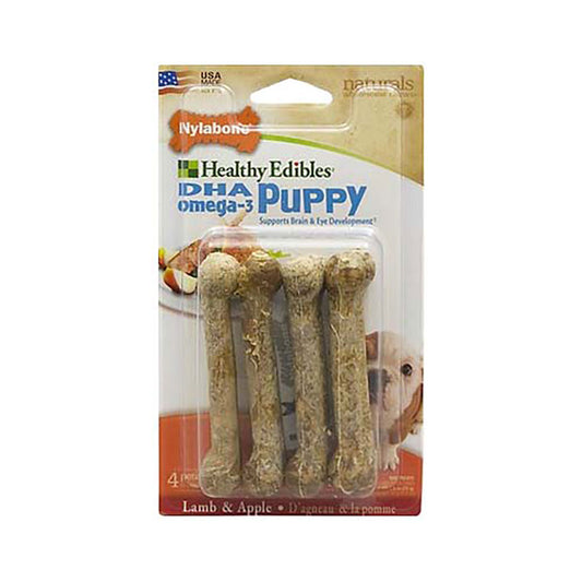 Nylabone® Healthy Edibles® Lamb & Apple Flavor Long Lasting Puppy Chews Treats Petite Up to 15 Lbs X 4 Count