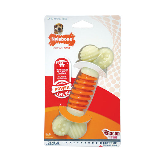 Nylabone® Dura Chew® Power Chew Bacon Flavor PRO Action Dental Chew Dog Toy Wolf Up to 35 Lbs