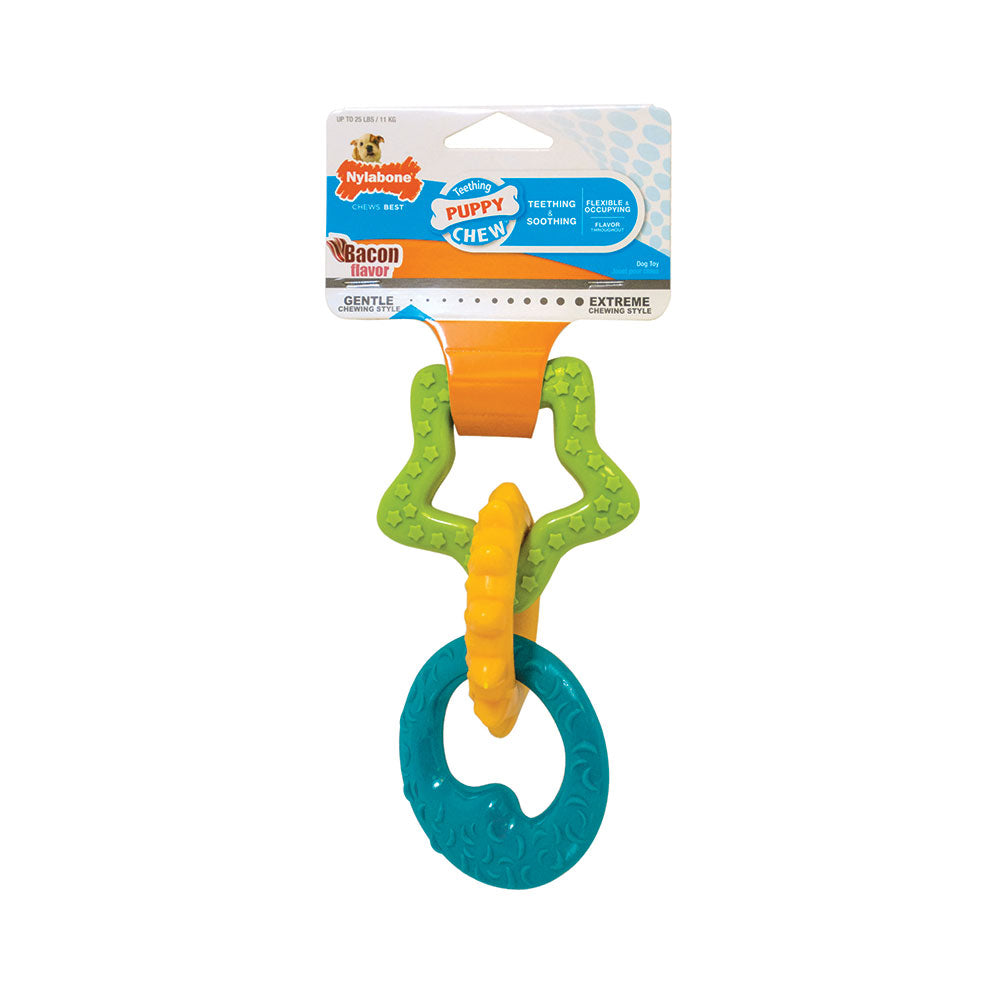 Nylabone® Teething Puppy Chews™ Bacon Flavor Teething Rings Chews Puppy Toys One Size