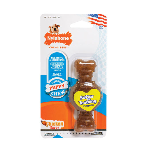 Nylabone® Teething Puppy Chews™ Chicken Flavor Ring Bone Chews Puppy Toys Petite Up to 15 Lbs
