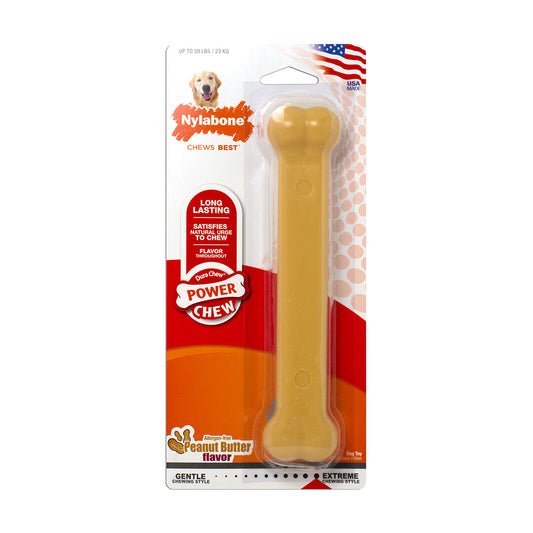 Nylabone® Dura Chews® Power Chews Peanut Butter Flavor Long Lasting Chews Dog Toys Giant Up to 50 Lbs