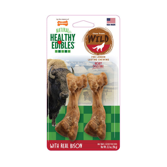 Nylabone® Healthy Edibles® Wild Bison Flavor Chew Dog Treats 2 Count Medium