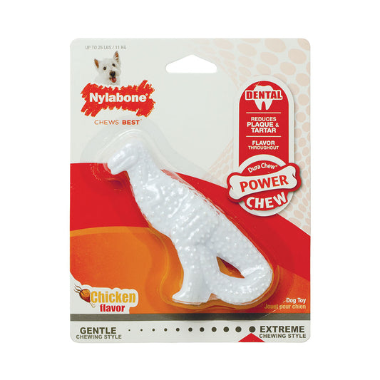 Nylabone® Dura Chews® Power Chews Chicken Flavor Dinosaur Dental Chews Dog Toys Regular Up to 25 Lbs