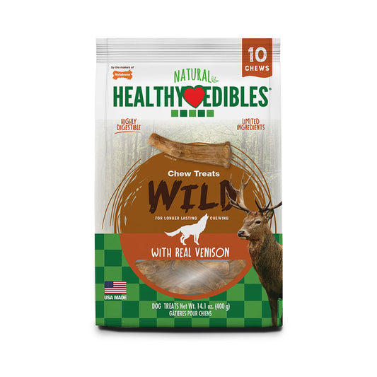 Nylabone® Healthy Edibles® Venison Flavor Antler Chew Dog Treat, 10 Count