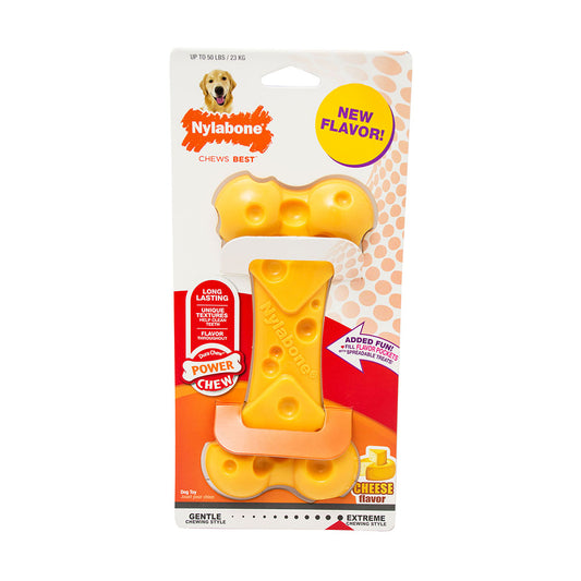 Nylabone® Dura Chews® Power Chews Cheese Flavor Bone Long Lasting Chews Dog Toys Giant Up to 50 Lbs