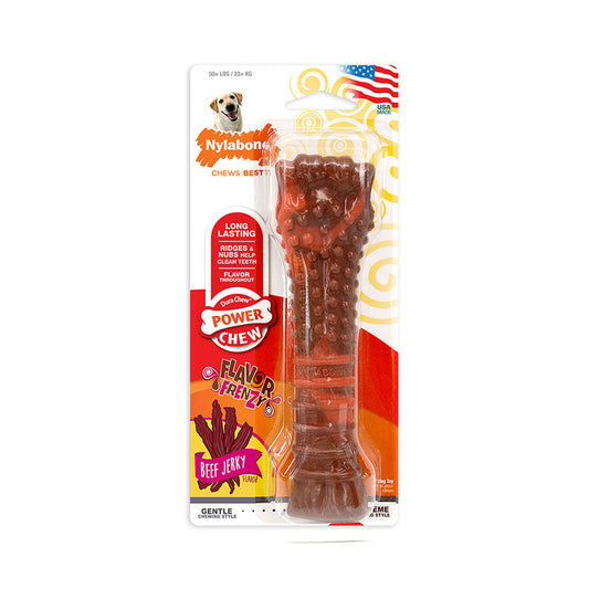 Nylabone® Dura Chews® Power Chews Beef Jerky Flavor Textured Long Lasting Chews Dog Toys Petite Up to 15 Lbs