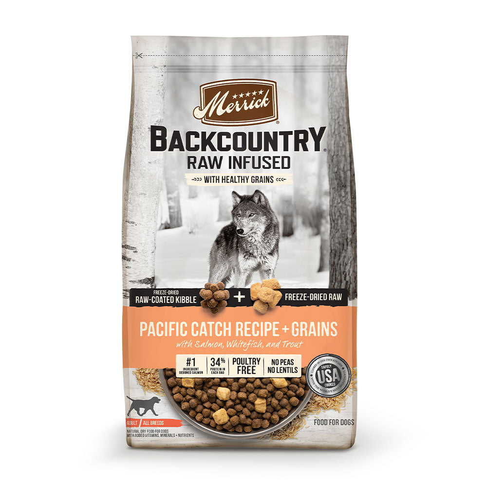 Merrick® Backcountry® Raw Infused with Healthy Grains Pacific Catch Recipe and Grains Adult Dog Food, 4 Lbs