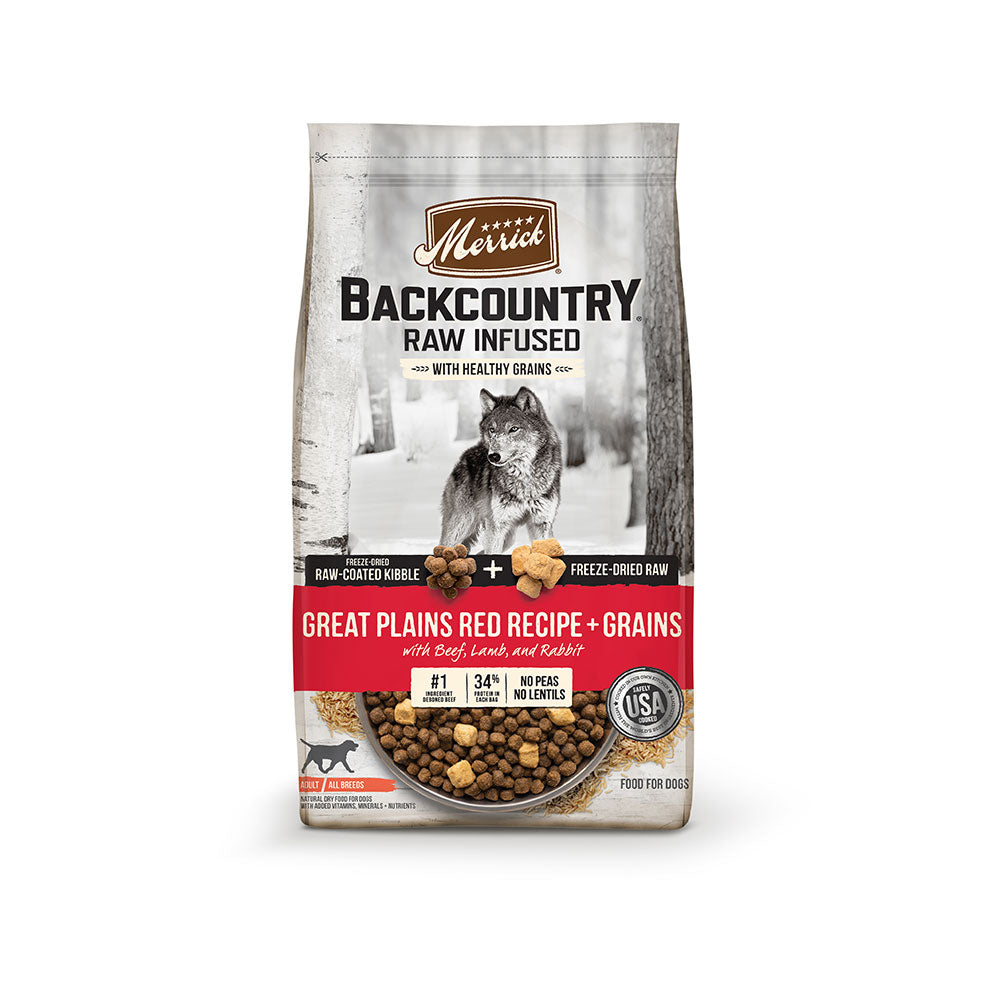 Merrick® Backcountry® Raw Infused with Healthy Grains Great Plains Red Recipe and Grains Adult Dog Food, 20 Lbs