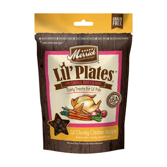 Merrick® Lil' Plates™ Grain Free Lil' Chunky Chicken Recipe Small Breed Dog Treats 5.5 Oz