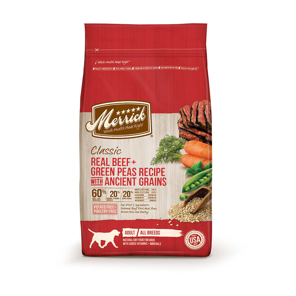 Merrick® Classic Real Beef & Green Peas Recipe with Ancient Grains Dog Food 4 Lbs