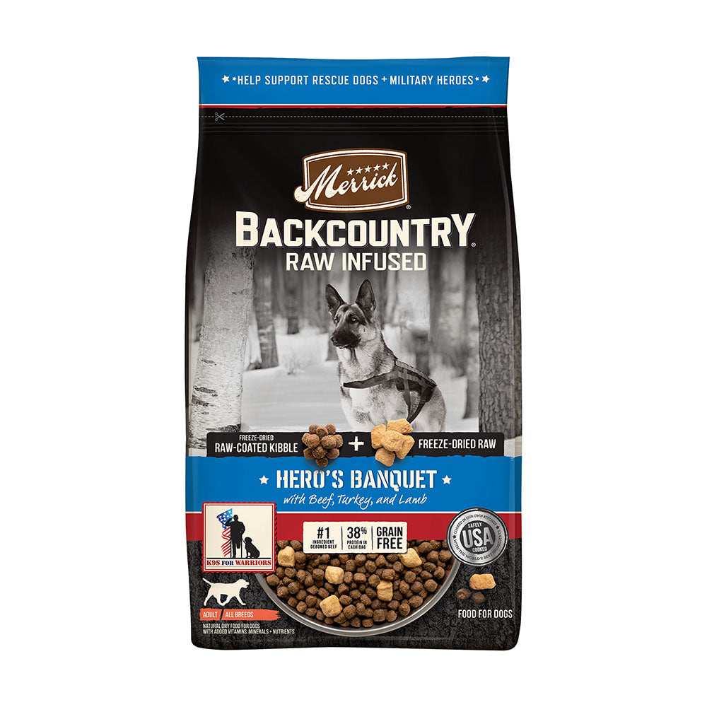 Merrick® Backcountry® Raw Infused Hero's Banquet Recipe with Beef Turkey and Lamb Adult Dog Food, 10 Lbs