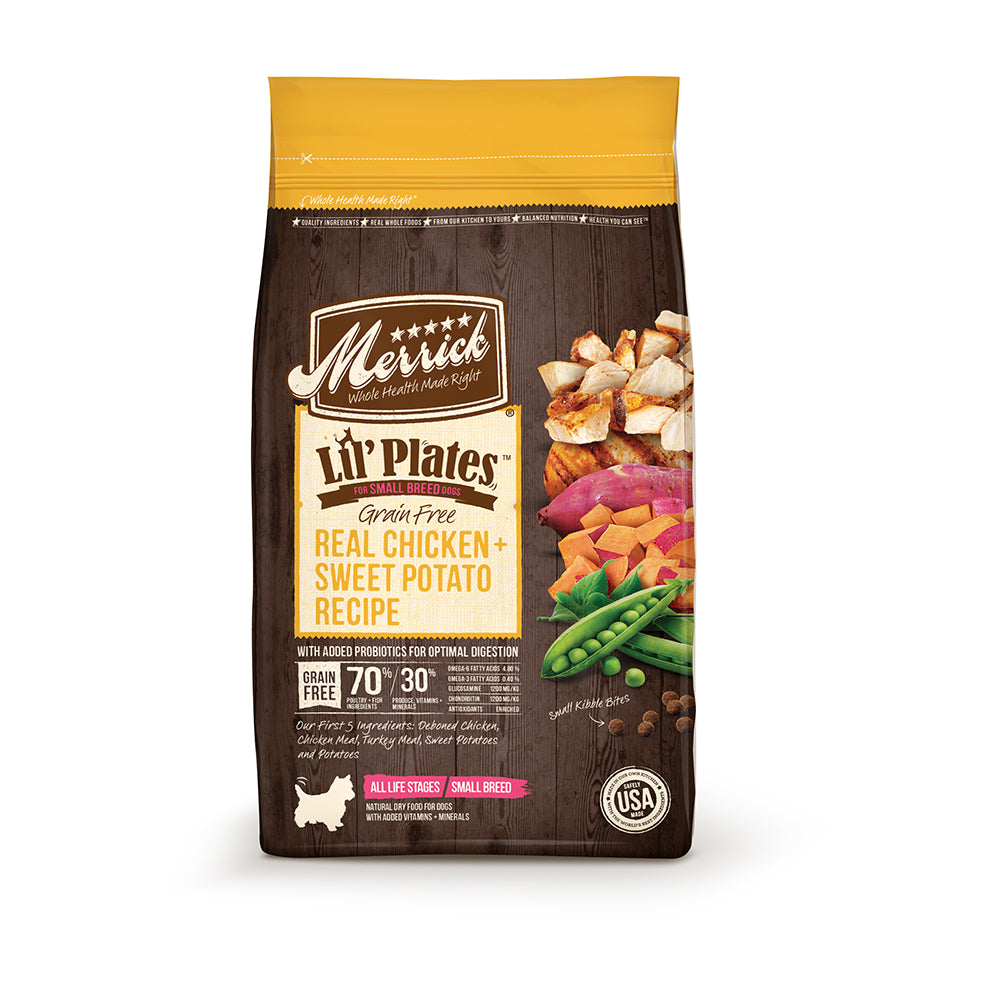 Merrick® Lil' Plates™ Grain Free Real Chicken and Sweet Potatoes Recipe Small Breed Adult Dog Food, 4 Lbs