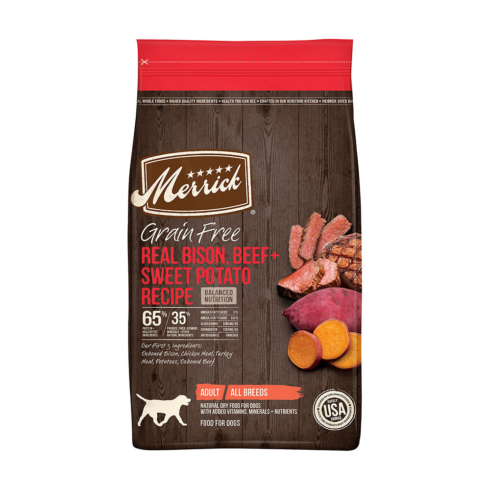 Merrick® Grain Free Real Bison Beef & Sweet Potato Recipe Dog Food 4 Lbs
