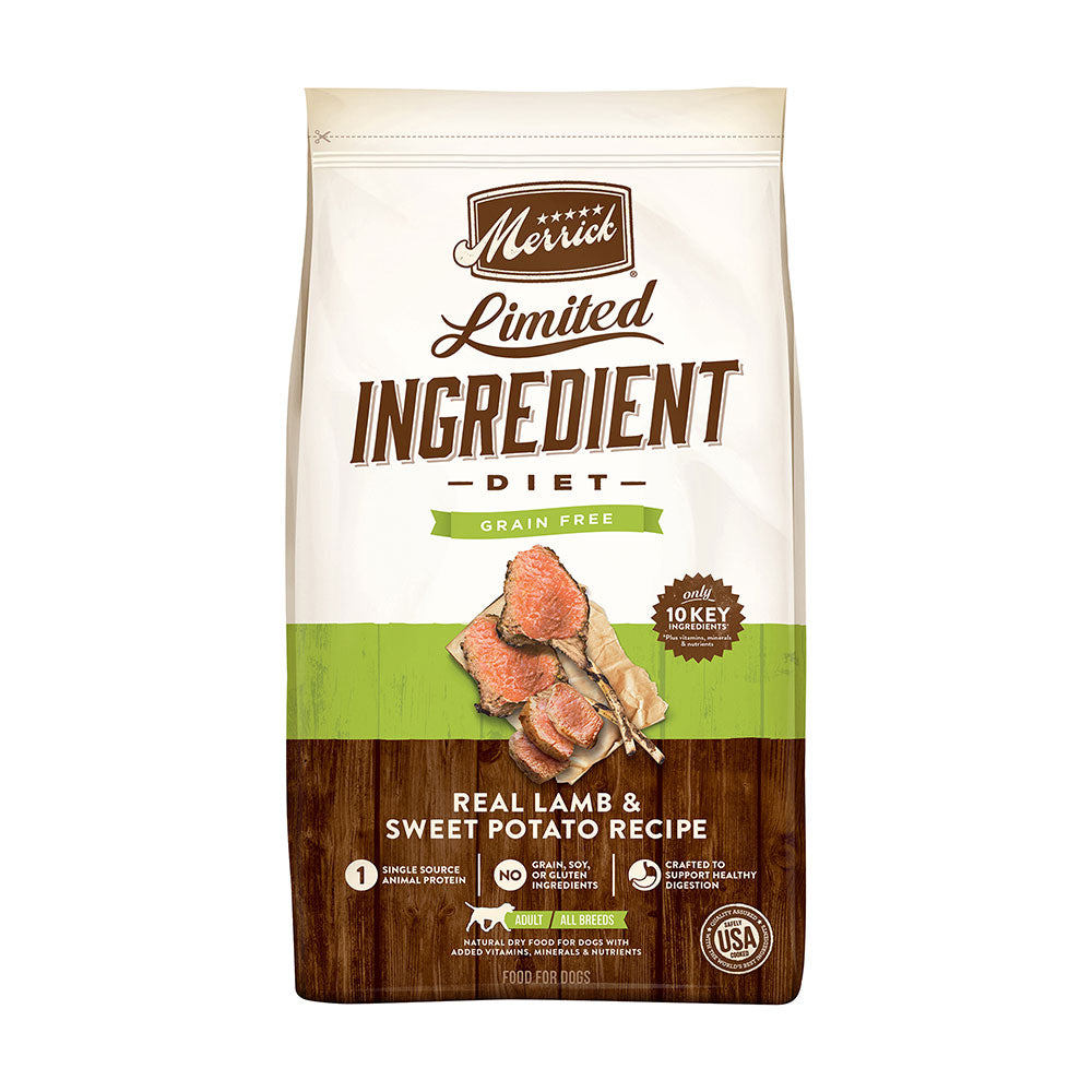 Merrick® Limited Ingredient Diet Grain Free Real Lamb and Sweet Potato Recipe Adult Dog Food, 4 Lbs