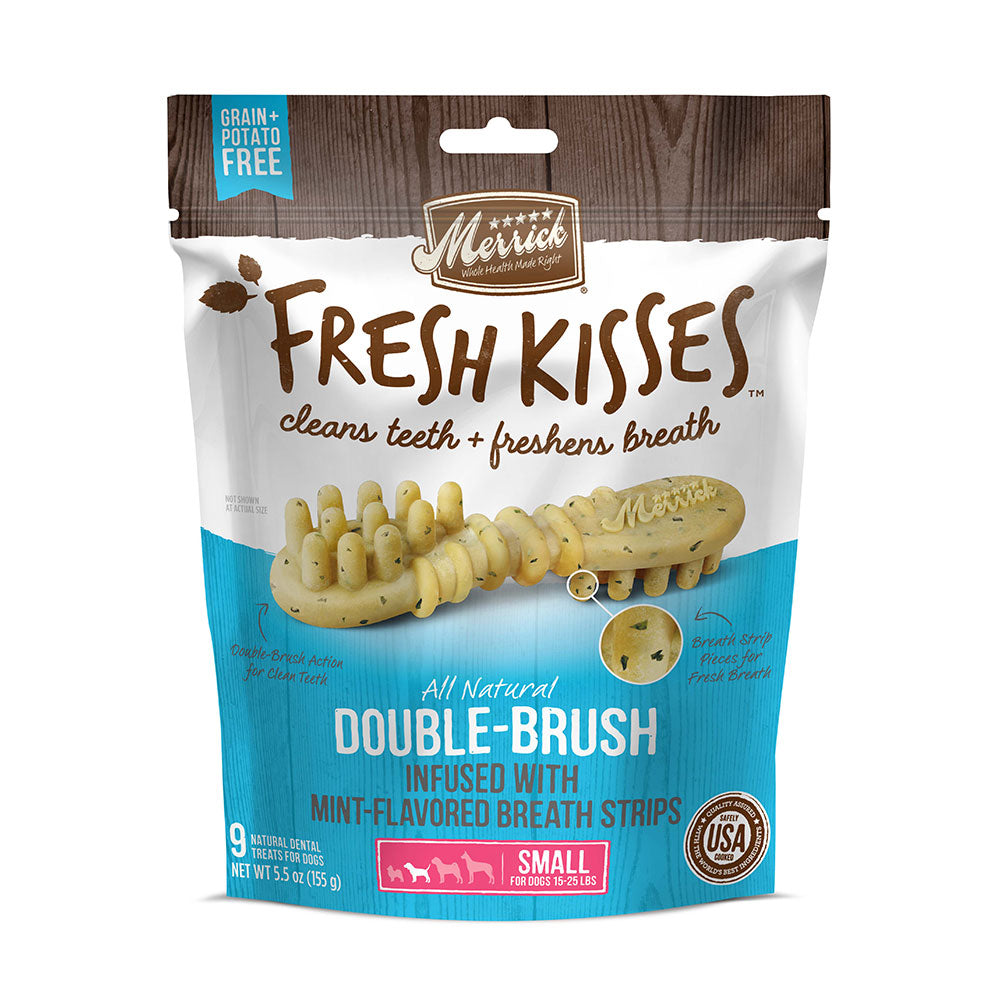 Merrick® Fresh Kisses™ Double Brush Infused with Mint Breath Strips Small Dog Treats 5.5 Oz