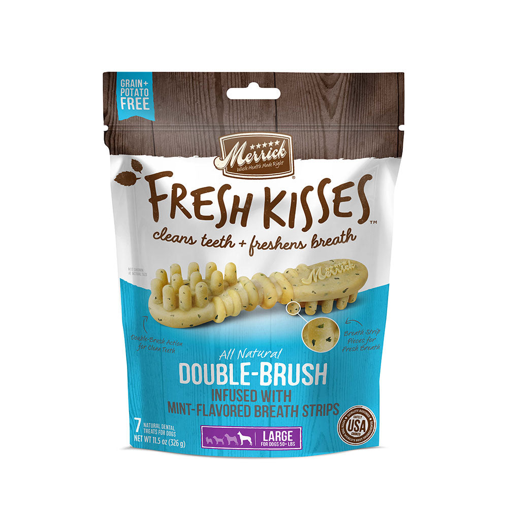 Merrick® Fresh Kisses™ Double Brush Infused with Mint Breath Strips Large Dog Treats 11.5 Oz
