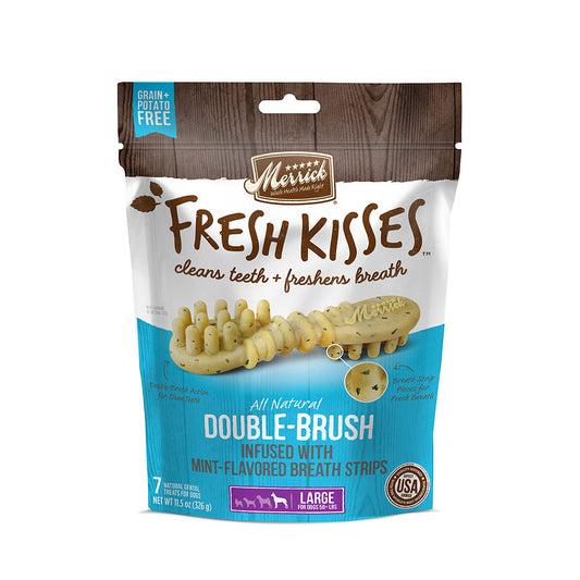 Merrick® Fresh Kisses™ Double Brush Infused with Mint Breath Strips Large Dog Treats 11.5 Oz