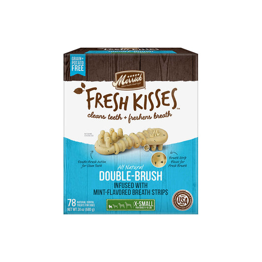 Merrick® Fresh Kisses™ Double Brush Infused with Mint Breath Strips For X-Small Dogs 24 Oz