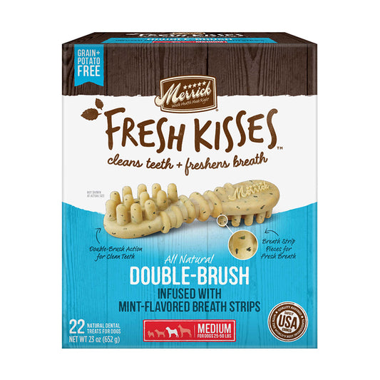 Merrick® Fresh Kisses™ Double Brush Infused with Mint Breath Strips Medium Dog Treats 23 Oz
