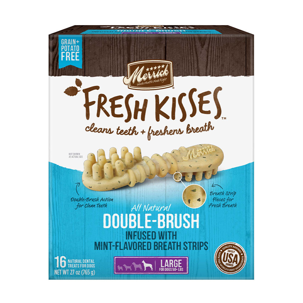 Merrick® Fresh Kisses™ Double Brush Infused with Mint Breath Strips Large Dog Treats 27 Oz
