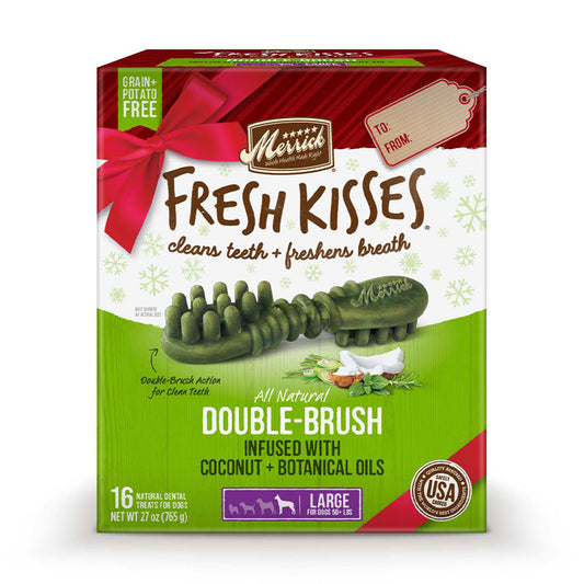Merrick® Fresh Kisses™ Holiday Double Brush Infused with Coconut and Botanical Oils Large Dog Treats - 16 Count