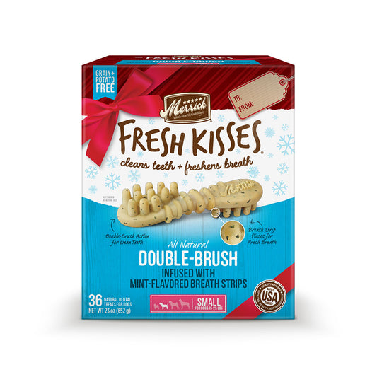 Merrick® Fresh Kisses™ Holiday Double Brush Infused with Mint Breath Strips Small Dog Treats - 36 Count
