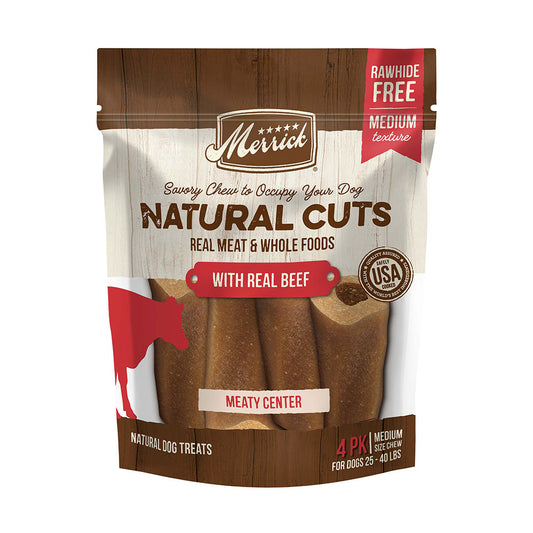 Merrick Natural Cuts with Real Beef Dog, Medium Chew - 4 count