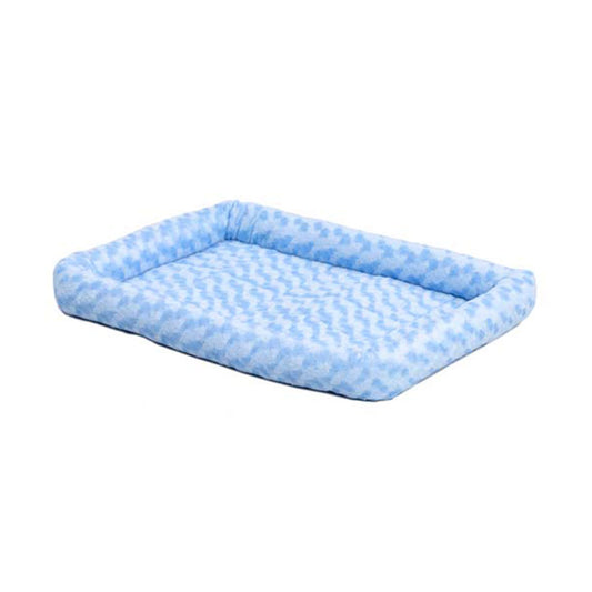 Midwest QuietTime® Fashion Pet Bed with Comfortable Bolster, Blue 24" L x 18" W