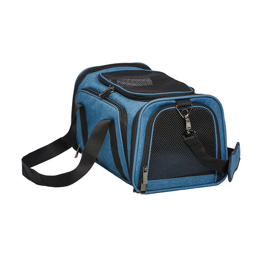 MidWest® Duffy Expandable Pet Carrier Small 16.3 In Lg x 10.1 In Wd x 9.3 In Ht Blue Color