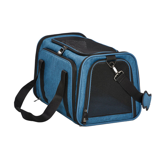 MidWest® Duffy Expandable Pet Carrier Medium 18.3 In Lg x 11.3 In Wd x 11.1 In Ht Blue Color