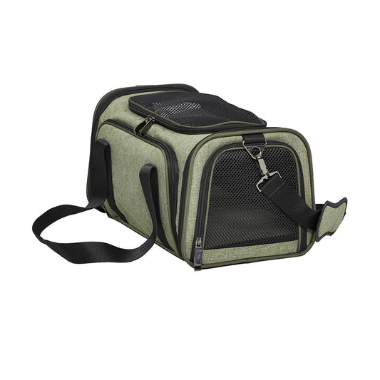 MidWest® Duffy Expandable Pet Carrier Small 16.3 In Lg x 10.1 In Wd x 9.3 In Ht Green Color