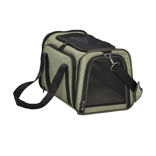 MidWest® Duffy Expandable Pet Carrier Medium 18.3 In Lg x 11.3 In Wd x 11.1 In Ht Green Color