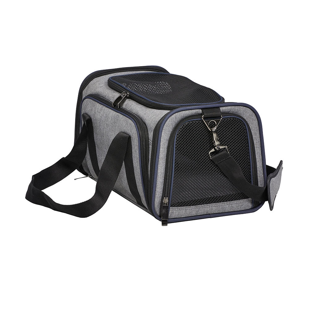 MidWest® Duffy Expandable Pet Carrier Small 19.3 In Lg x 12.2 In Wd x 12.2 In Ht Gray Color